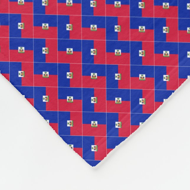 Patchwork Haiti Flag Pattern Fleecedecke (Ecke)