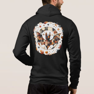 Patchwork-Halloween-Fledermaus in Herbstfarben Hoodie