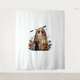 Patchwork Halloween Ghost Black cat Essential T-Sh Wandteppich