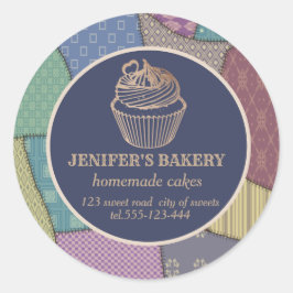 Patchwork Hausgemachte Kuchen und Süßigkeiten Runder Aufkleber
