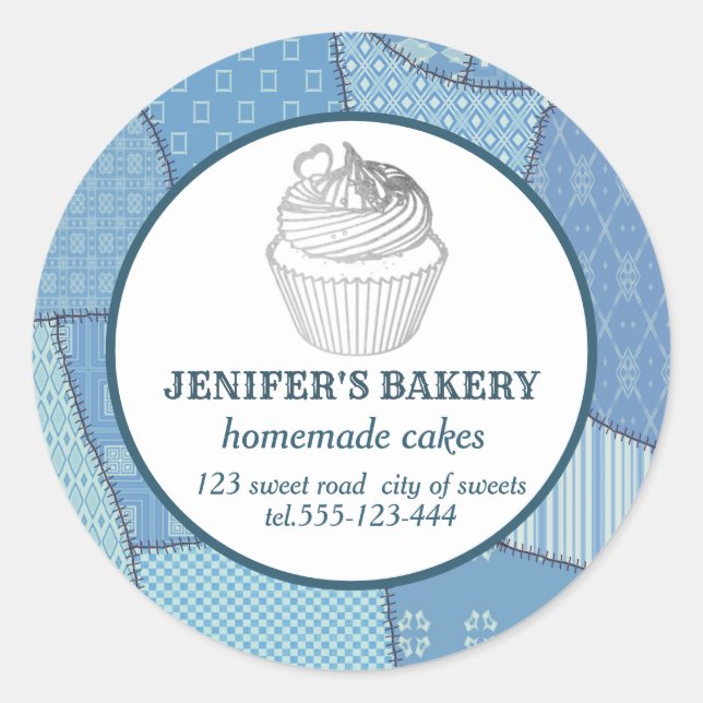 Patchwork Hausgemachte Kuchen und Süßigkeiten Runder Aufkleber (Vorderseite)