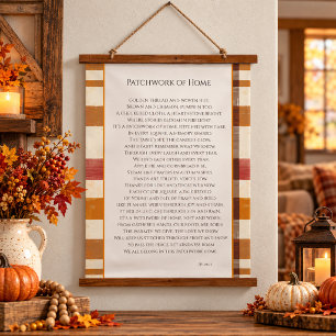 Patchwork-Heimatgedicht Wandteppich Mit Holzrahmen