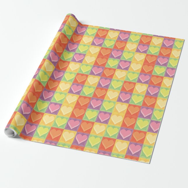Patchwork Herz Geschenkpapier (Ungerollt)