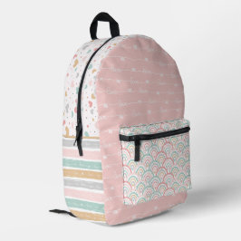 Patchwork Herz Rainbows gedruckter Rucksack