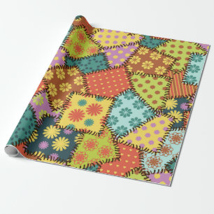 Patchwork-Hintergrund mit verschiedenen Mustern Geschenkpapier