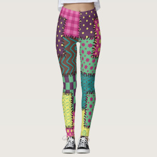 Patchwork: Hintergrund verschiedener Muster Leggings