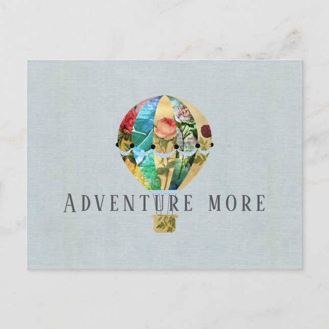 Patchwork Hot Air Ballon Postkarte (Vorderseite)