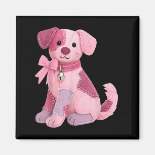 Patchwork-Hund Rosa Band Brustkrebsbewusstsein Magnet