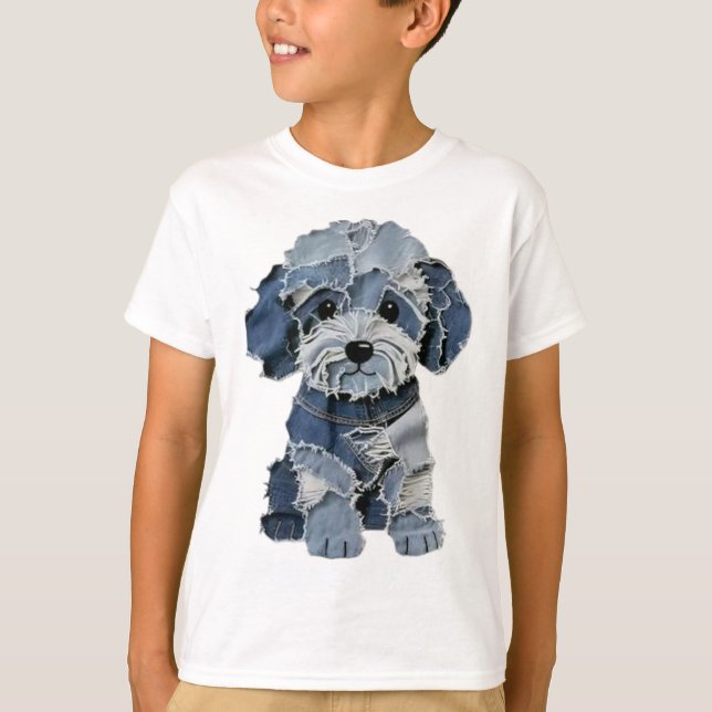 Patchwork-Hund T-Shirt (Vorderseite)