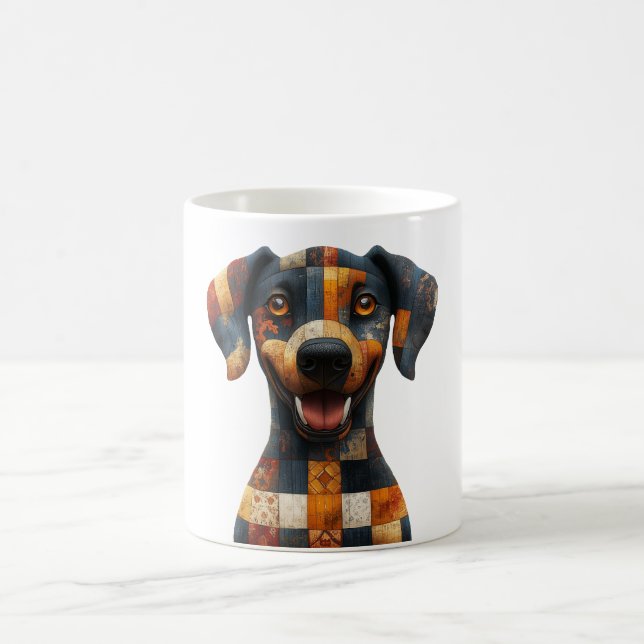 Patchwork Hund-Tasse Kaffeetasse (Mittel)