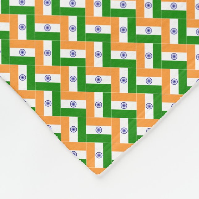 Patchwork India Flag Pattern Fleecedecke (Ecke)