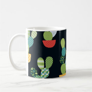 Patchwork-Kaktus-Pflanze Nahtloses Muster Kaffeetasse