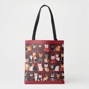 Patchwork Katzen KI Kunsttasche Tasche