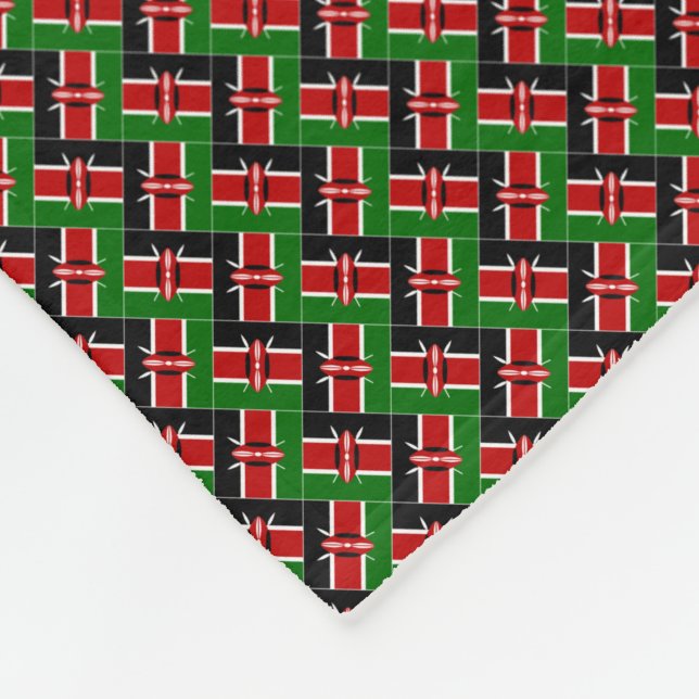 Patchwork Kenya Flag Pattern Fleecedecke (Ecke)
