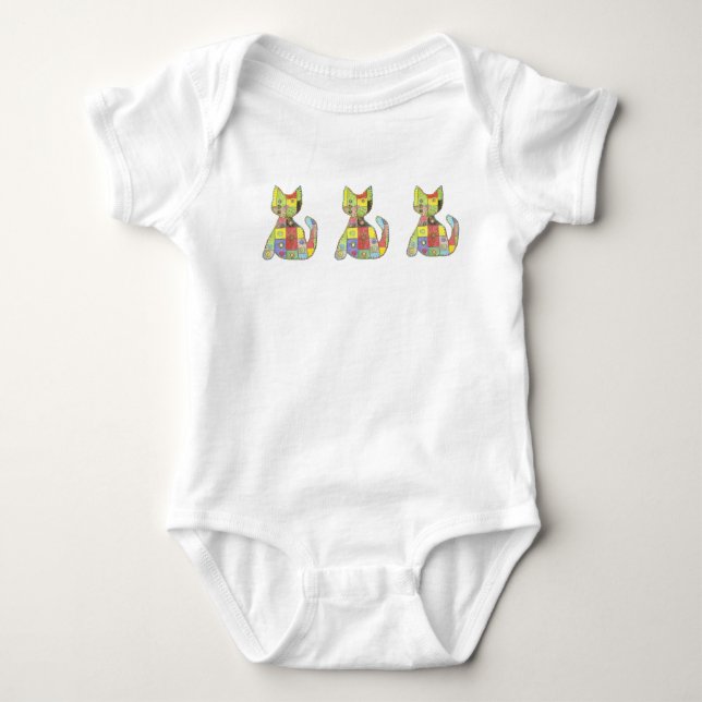 Patchwork Kitten Säugling Strampler (Vorderseite)