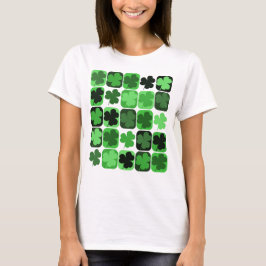 Patchwork-Kleeblätter T-Shirt