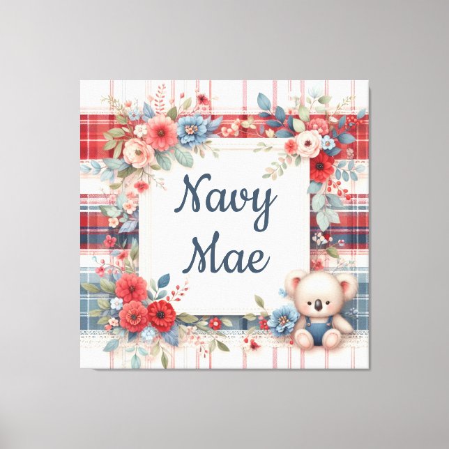 Patchwork Koala Coordinating Canas Print Leinwanddruck (Vorderseite)