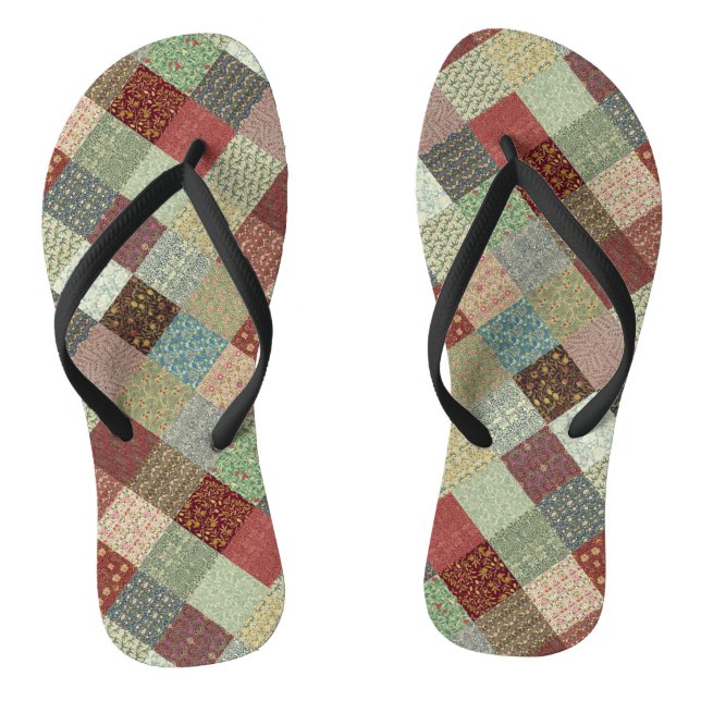 Patchwork-Koordinaten Flip Flops (Fußbett)