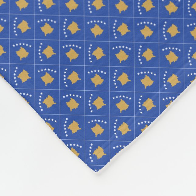 Patchwork Kosovo Flag Pattern Fleecedecke (Ecke)