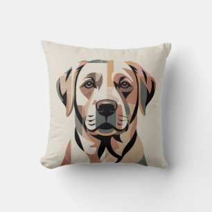 Patchwork Labrador Kuschelndes Neutral Kissen