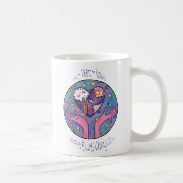 Patchwork-Leben, die Kreis geben Kaffeetasse (Rechts)
