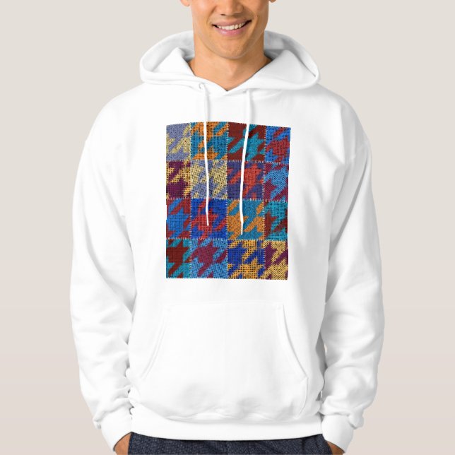 Patchwork-Leinwand: Nachahmung Vintager Muster. Hoodie (Vorderseite)