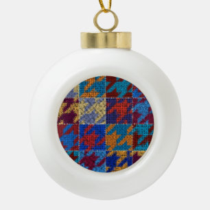 Patchwork-Leinwand: Nachahmung Vintager Muster. Keramik Kugel-Ornament