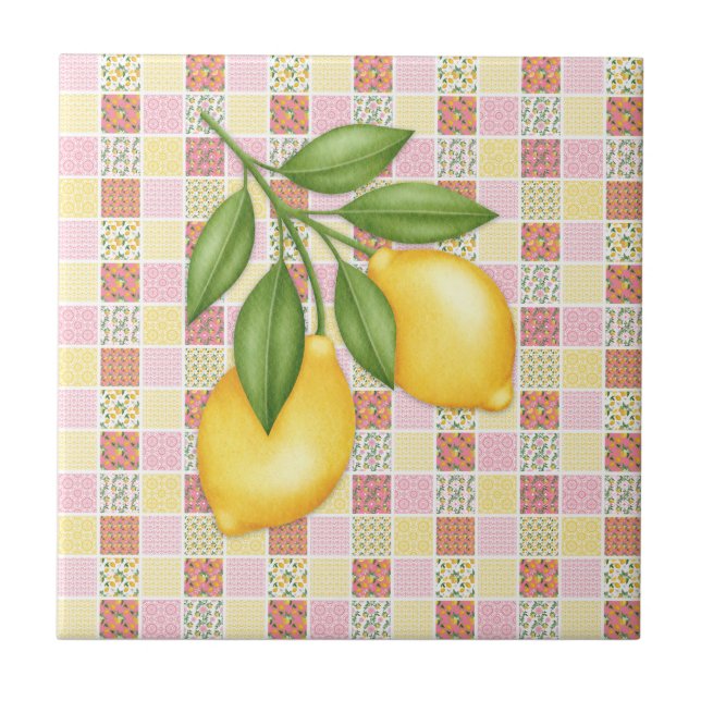 Patchwork Lemon Fliese (Vorderseite)