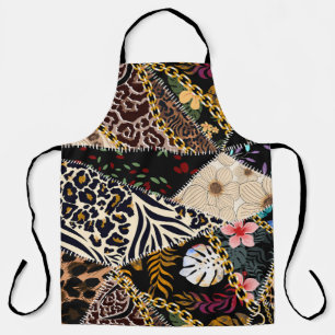 Patchwork Leopard: Ethnic Lining Design. Schürze