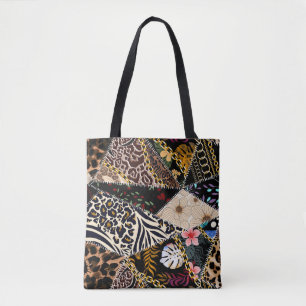 Patchwork Leopard: Ethnic Lining Design. Tasche