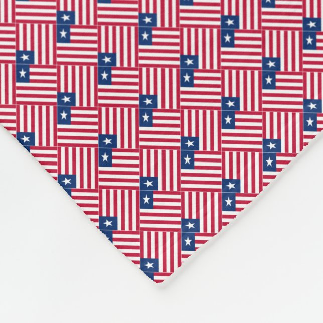 Patchwork Liberia Flag Pattern Fleecedecke (Ecke)