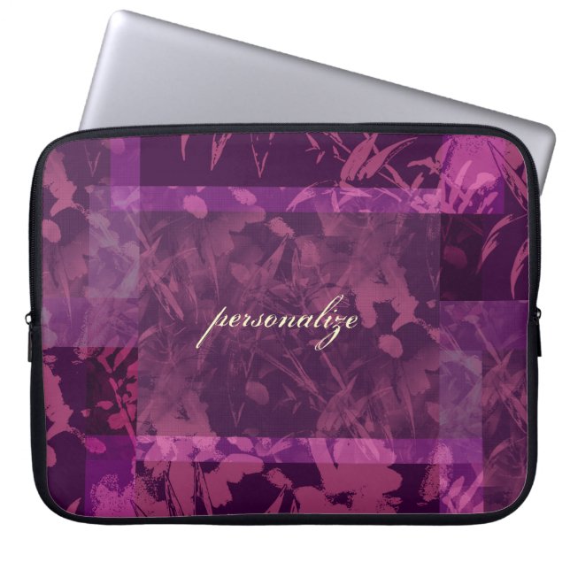 Patchwork-lila personalisierte Laptop-Hülse Laptopschutzhülle (Vorderseite)
