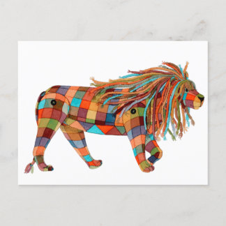 Patchwork-Lion Feiertagspostkarte