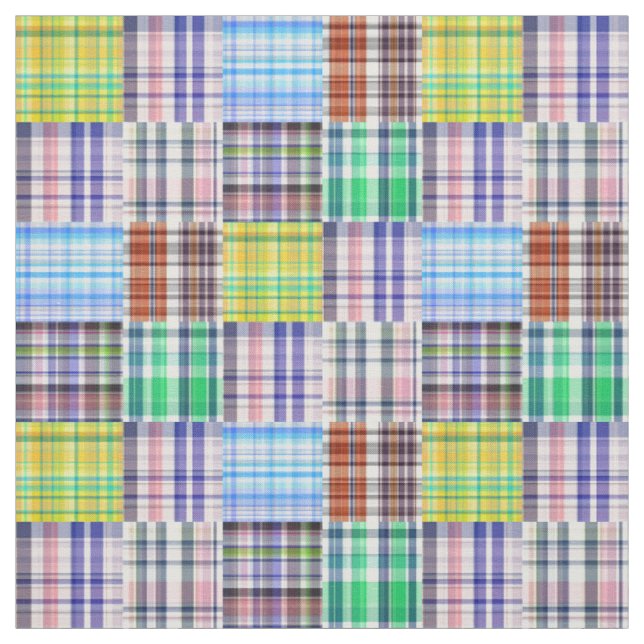 Patchwork Look #1 Preppy Madras Style Kariert Sz6 Stoff (Muster)