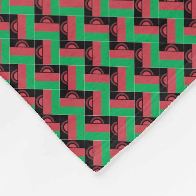 Patchwork Malawi Flag Pattern Fleecedecke (Ecke)