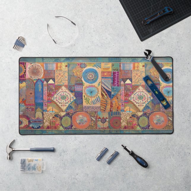 Patchwork Mandala Desk Mat Schreibtischunterlage (Arbeitsplatz)