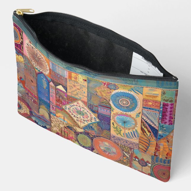 Patchwork Mandala Zippered Pouch Zubehörtasche (Offen)