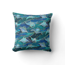 Patchwork Manta Rays in Sapphire Türkise Blue