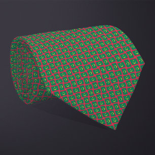 Patchwork Mauritania Flag Pattern Krawatte