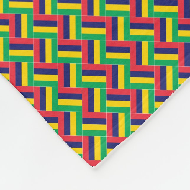 Patchwork Mauritius Flag Pattern Fleecedecke (Ecke)