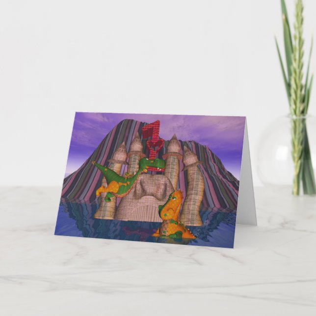 Patchwork mignon Drago de la carte d'anniversaire (Devant)