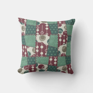 Patchwork MOJO Pillow aquamarin und Plum Imitate Kissen