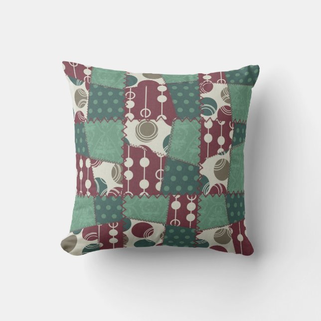 Patchwork MOJO Pillow aquamarin und Plum Imitate Kissen (Vorderseite)