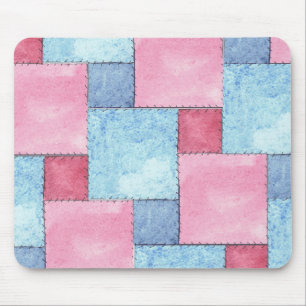 Patchwork Mousepad, Pinks, Blues Mousepad