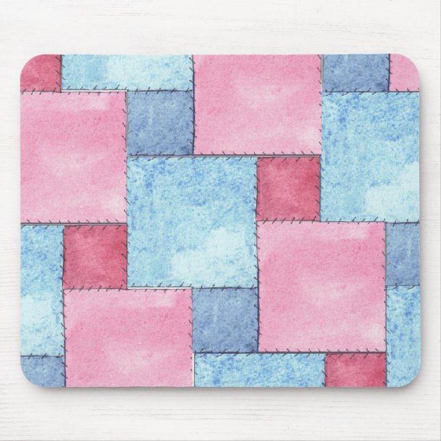 Patchwork Mousepad, Pinks, Blues Mousepad (Vorne)
