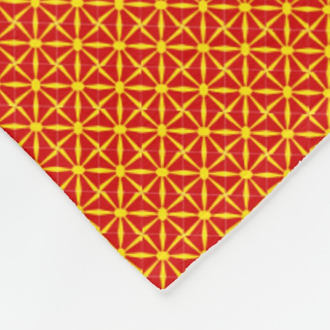Patchwork-Muster für die Flagge Nordmakedonien Fleecedecke (Ecke)