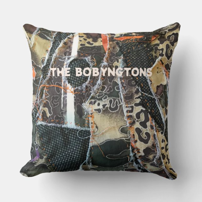 Patchwork-Muster für Monogramm-Tiere Kissen (Vorderseite)