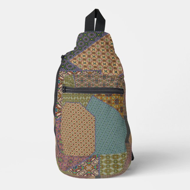 Patchwork-Muster Kreuzkörper Crossbody Bag (Vorderseite)