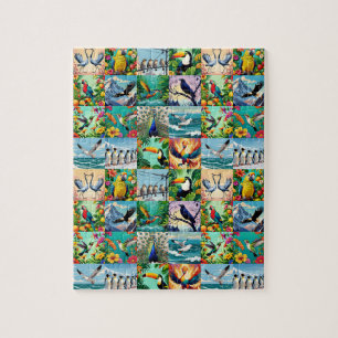 Patchwork-Muster mit Vögeln