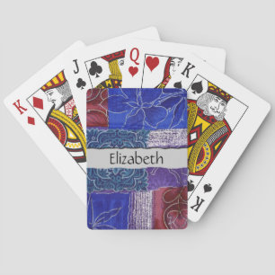 Patchwork-Muster, Patchwork-Hintergrund, Ihr Name Spielkarten